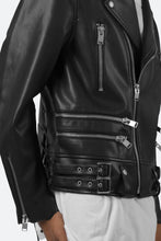Load image into Gallery viewer, Poly Leather Moto Jacket - Black
