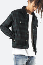 Load image into Gallery viewer, Flannel Sherpa Jacket - Blue/Green
