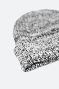 Ribbed Beanie - Black/White