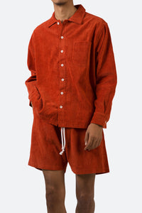 Wide Corduroy Shirt - Brick